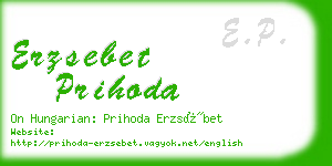 erzsebet prihoda business card